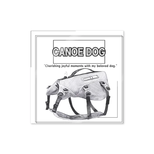 CANOE　DOG　ライフジャケット ステッカー