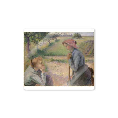 2人の若い農夫 / Two Young Peasant Women Sticker