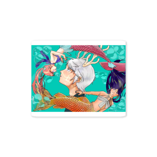 ミの寝耳に3月の海フェスのグッズ(さんご) Sticker