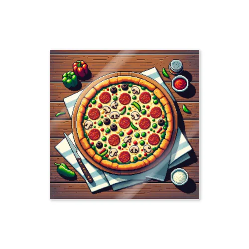 ピザのピクセルイラスト ステッカー