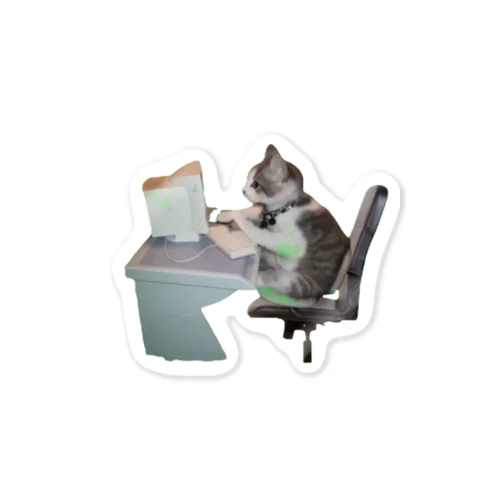 【猫ミーム】パソコン猫 Sticker