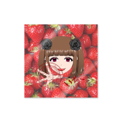 いちごちゃん 苺柄 Sticker