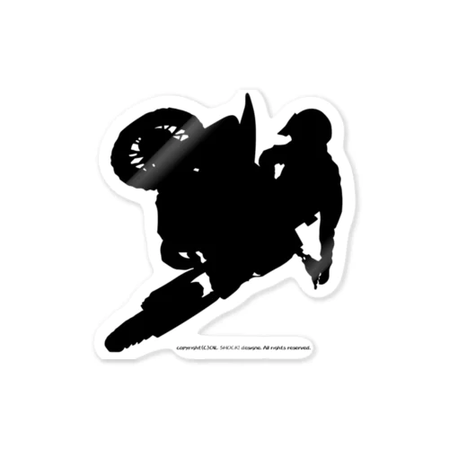 オフロードバイクでエアーを決めるシルエット Sticker