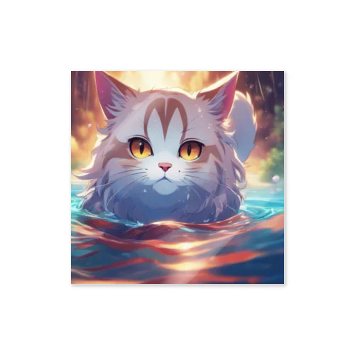 泳ぐ猫 Sticker