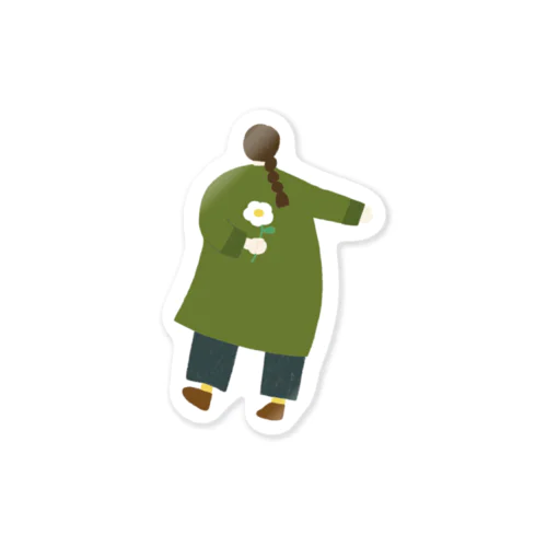 おはなを隠している女の子 Sticker