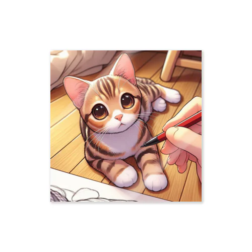 茶色い虎柄の猫 Sticker