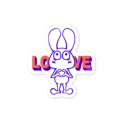 新！！LOVEポーズ決めるウサギ Sticker