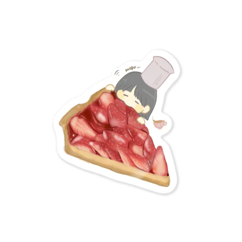 ケーキを頬張る子 Sticker