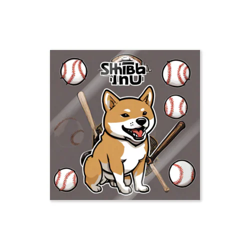 かわいい柴犬グッズ 野球 Sticker