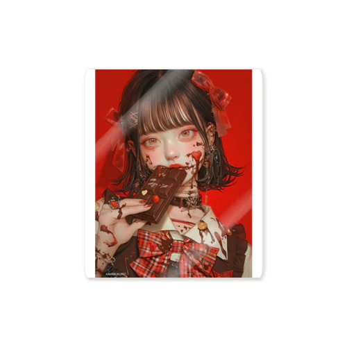 チョコを食べる美女 Sticker