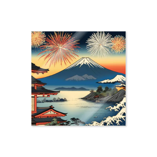 日本の風景、夏の風物詩、花火　Japan in summer、HANABI Sticker