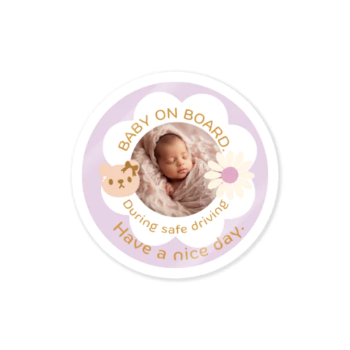 ナチュラルカラーBABY ON BOARD Sticker