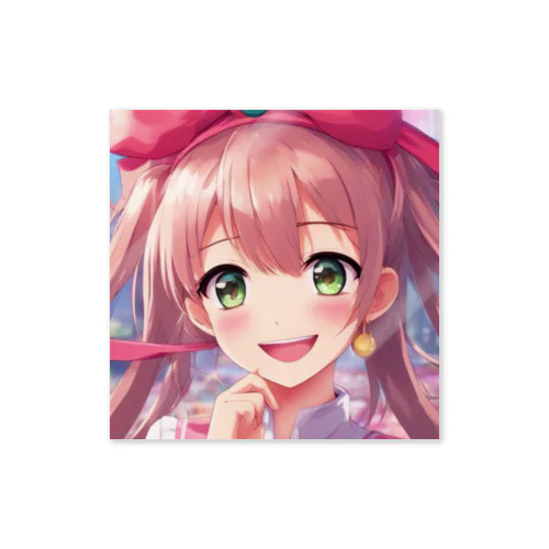 リボン付きヘッドバンドな女の子 Sticker