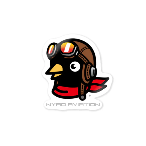 NYAO AVIATION ブランドキャラクター「ペンギンパイロット」 ステッカー