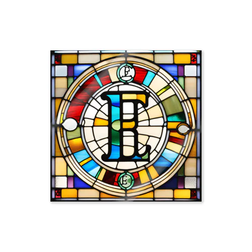 stained glass E Sticker