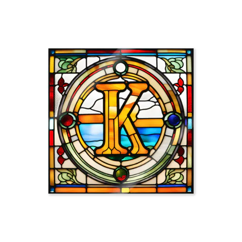 stained glass K Sticker