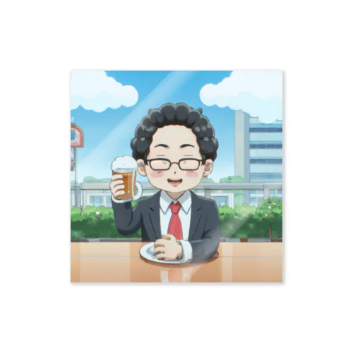 外で昼から乾杯＠サラリーマン Sticker