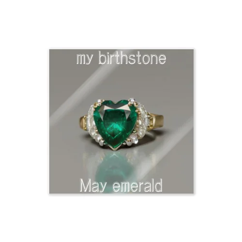 Birthstone/heart-shaped ring/May ステッカー