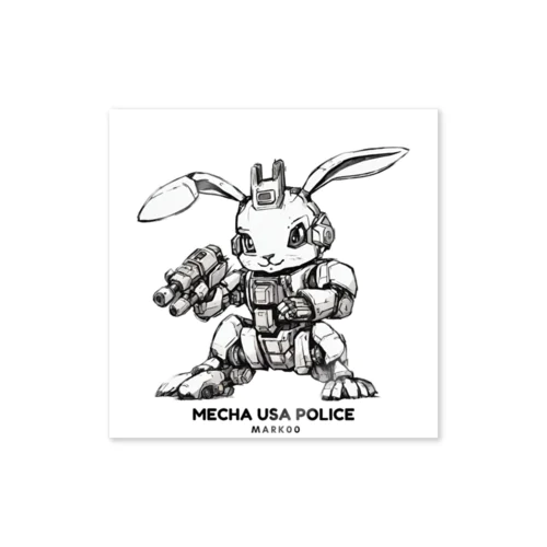 【人類の未来を守る「メカうさポリス Mark00」】 Sticker