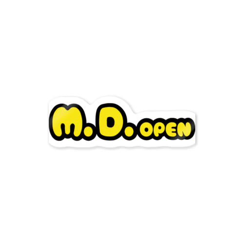 M.D.openイエローロゴ ステッカー