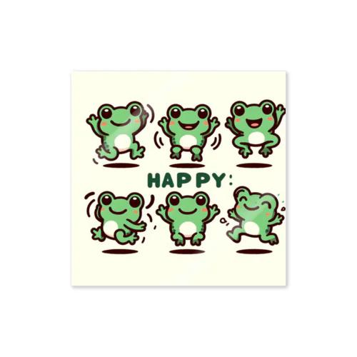 HAPPYカエル踊り Sticker