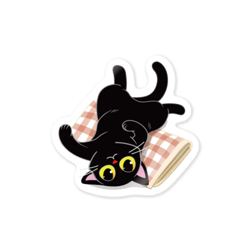 寝転がるヘソ天ねこ Sticker