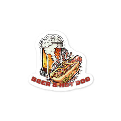 ビール＆ホットドック Sticker