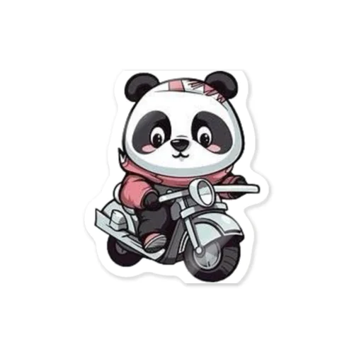 Cute bike and panda-chan ステッカー