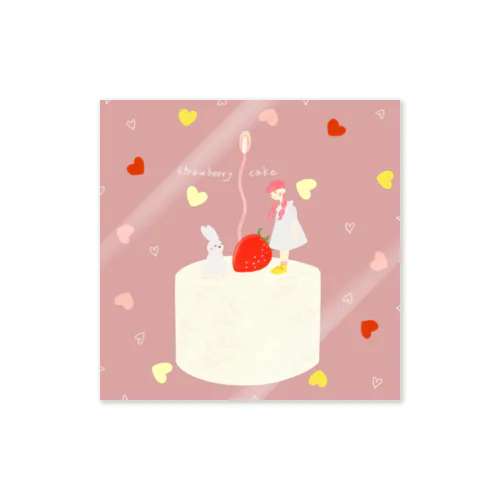 strawberry cake Sticker