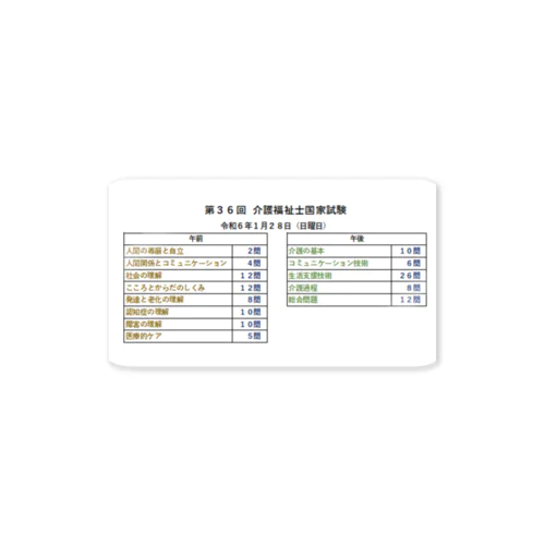 第３６回介護福祉士国家試験 ステッカー