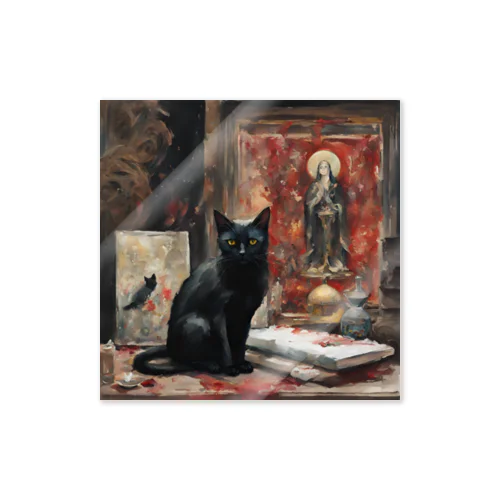 絵画風の黒猫🐈‍⬛ Sticker