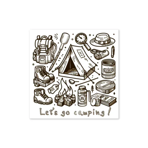 キャンプに行こう！【Let's go camping!】 ステッカー