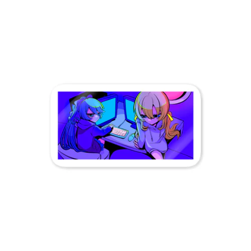 でぃすこ＆かんな PCデスクイラスト Sticker
