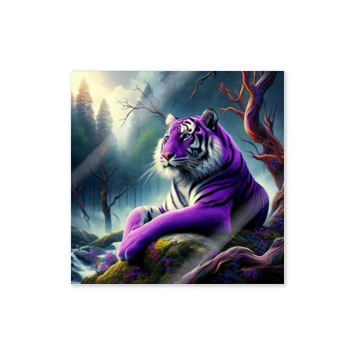  紫色なトラ ステッカー