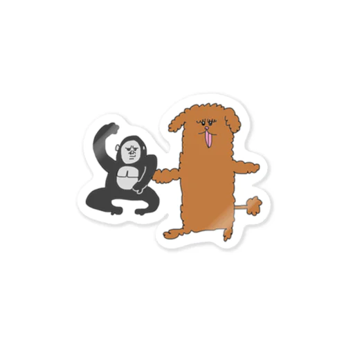 犬とゴリラ Sticker