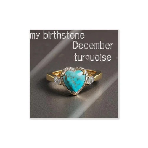 Birthstone/heart-shaped ring/December ステッカー