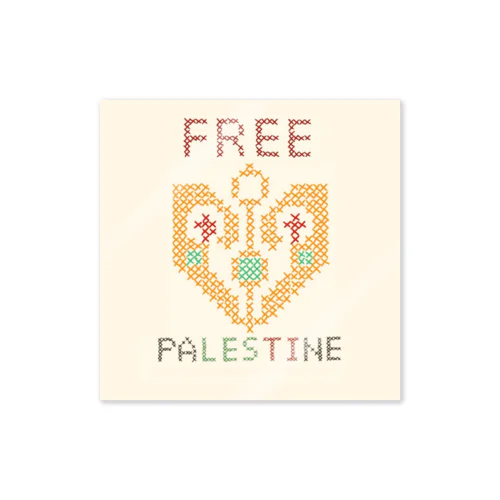 FREE PALESTINE 刺繍動物のツノ ステッカー