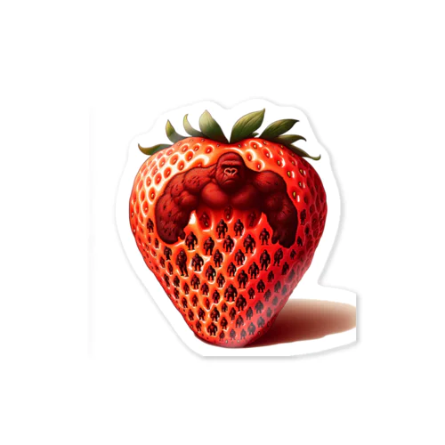 The Mighty Gorilla Strawberry  Sticker