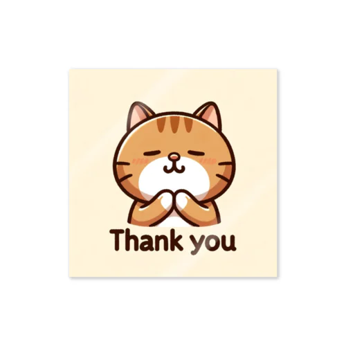 ねこねこ表情パレード'Thank You' ステッカー