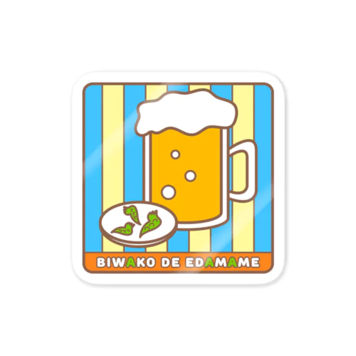 「BIWAKO DE EDAMAME」ステッカー Sticker