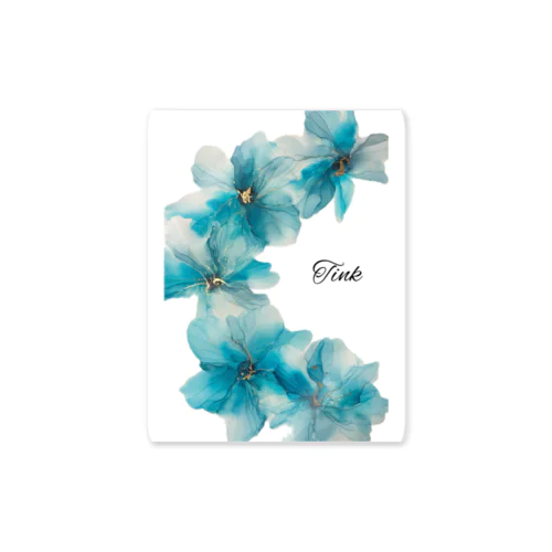 Tink ターコイズブルーflowerロゴ入り Sticker