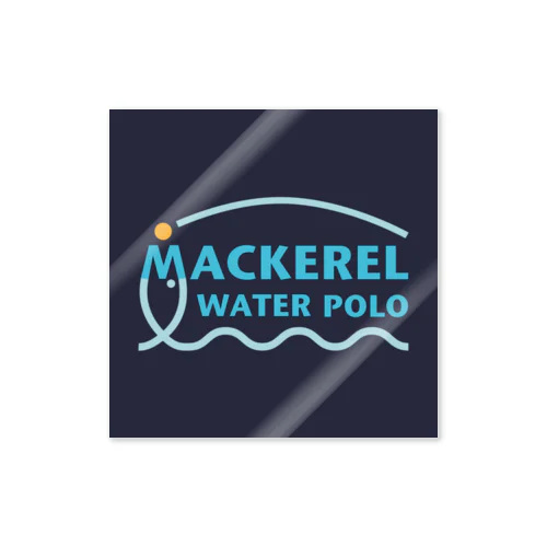 MACKEREL（ダークネイビースクエア）片面プリント Sticker