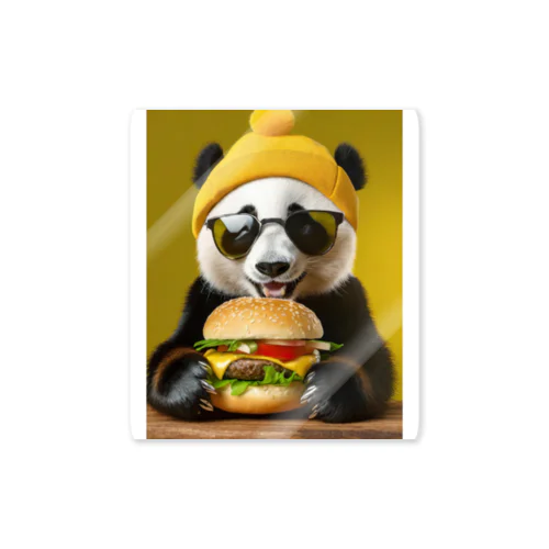 ハンバーガーを食べるパンダ Sticker