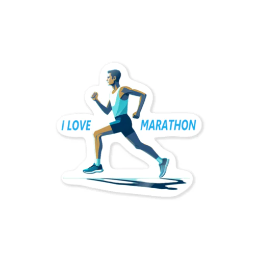 I LOVE MARATHON ステッカー