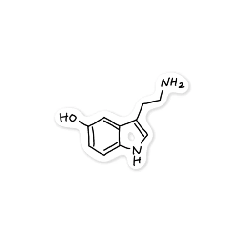 精神安定 セロトニン（ブラック）Serotonin（Black） Sticker