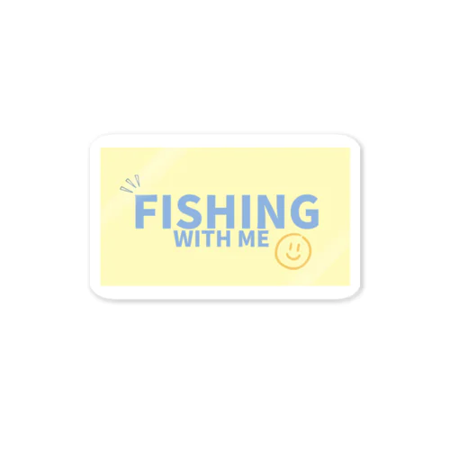 FISHING WITH ME yellow ステッカー