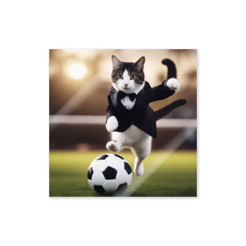 タキシード猫（サッカー） ステッカー