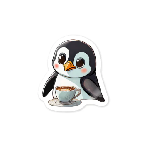 ペンギンのコーヒータイム！ ステッカー