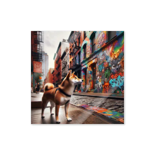 柴犬のNew York散歩 Sticker