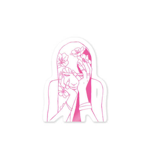 ピンク女の子ちゃん Sticker